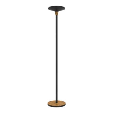 Unilux BALY Lampadaire LED 44W 5300 Lumens à Variation d'Intensité lumineuse 180 x 34cm Noir/Bamboo