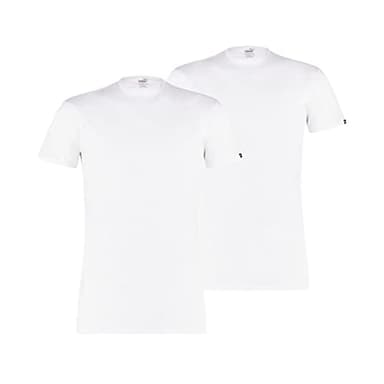 PUMA Homme Puma Lot de 2 T-shirts À Col Rond Basique pour Homme Sous v tements, Blanc., M EU