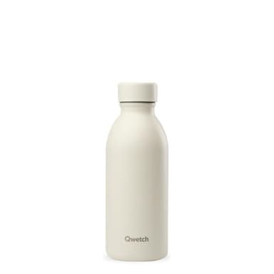 Qwetch - Bouteille Isotherme 500ml Sable - Icon - Gourde Design Compacte et Élégante Inox Recyclé - 24h Froid et 12h Chaud - Etanche
