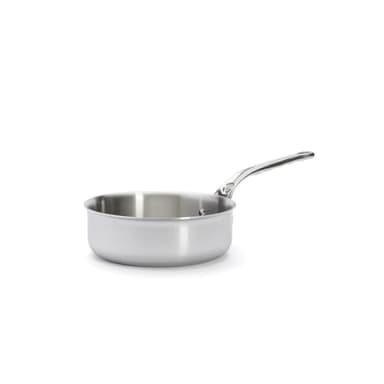 De Buyer - Sauteuse à bords droits en inox 5 couches AFFINITY - 20 cm - Fabriquée en France, Sans PFAS, Montée Rapide en Température, Inox 18/10, Tous Feux + Four, Finition Poli Brillant