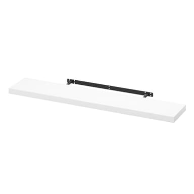 WOLTU Etagere Murale, Etagere, Étagère Murale Bois pour Salon, Cuisine, Chambre, Salle de Bain 120x22.9x3.8cm, Blanc RG9315ws