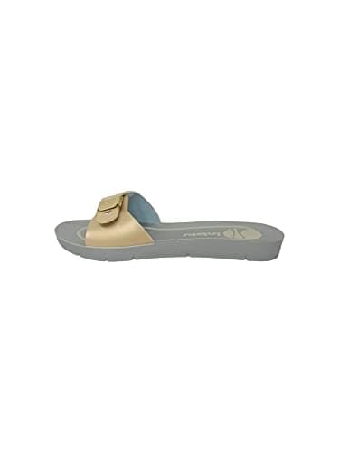 inblu Sandales de Plage pour Femme avec réglage Bande, Platine, 37 EU