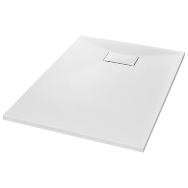 vidaXL Bac de Douche Receveur de Douche Rectangulaire Salle de Bain Maison Intérieur Trou de Drain Standard de 9 cm SMC Blanc 100x70 cm