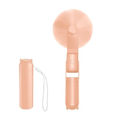 Jsdoin Mini Ventilateur Portable, Pliable Rechargeable Main USB Portatif Portable Ventilateur De Bureau, 3 Vitesses Avec Batterie Externe, pour Bureau, Extérieur(Rose)