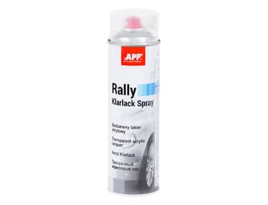APP Rally Color Spray - Vernis Transparent | Bombe peinture incolore brillant | Vernis peinture pour toutes les Surfaces avec Haute Couverture | Incolore | 500 ml