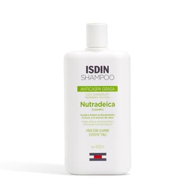 ISDIN Nutradeica Shampooing Pellicules Grasses (400 ml) | Aide à Réduire la Desquamation, les Démangeaisons et l'Excès de Sébum