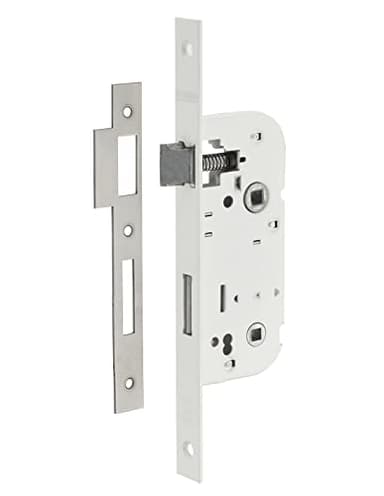 THIRARD - Serrure encastrable à condamnation pour salle de bain et toilette, bouts carrés, axe 40mm, blanc