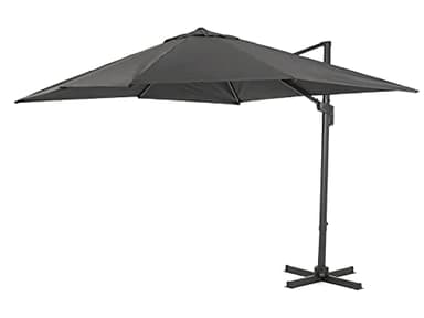 ACAZA Parasol inclinable et déporté avec Manivelle, réglable, Toile de 250x250 cm, Toile carrée, Gris foncé