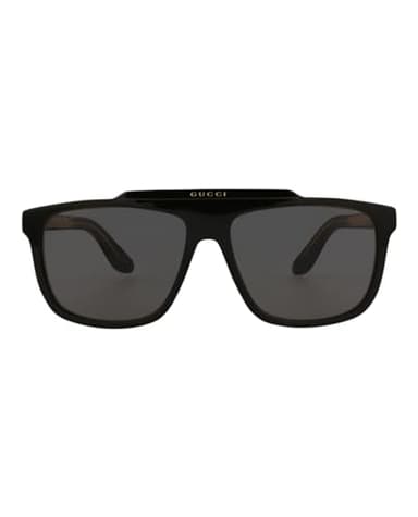 Gucci Lunettes pour homme, Noir-noir-gris, 58