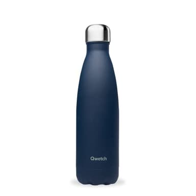 Qwetch - Bouteille Isotherme Originals Bleu Nuit 500ml - 24h Froid et 12h Chaud - Etanche & Réutilisable - Gourde inox isotherme pour Sport, Voyage, Bureau, Randonnée