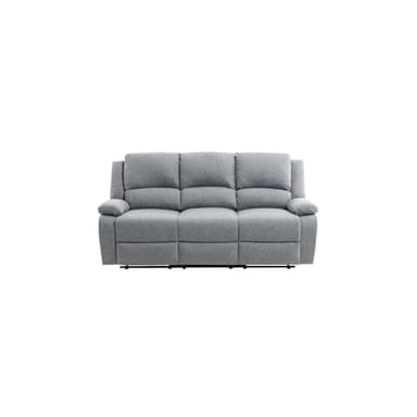 LOUNGITUDE - DETENTE - Canapé de Relaxation - Manuel - 3 Places - Inclinaison réglable - en Tissu - Gris Clair -L193cm