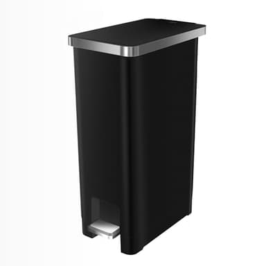 EKO Poubelle Cuisine Hana 30L Noire avec Pédale | Bac en Plastique Compact | Fermeture Silencieuse Salle Bain