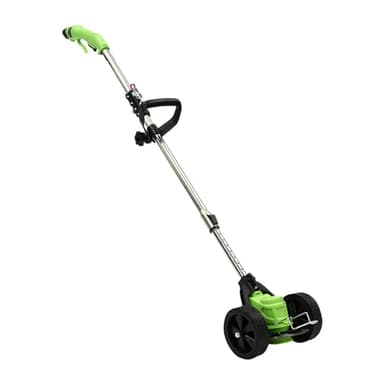 Tondeuse à Gazon à 4 Roues sans EntraîNement Tondeuse à Broche PousséE avec RéCupéRateur d'herbe Power Push Garden Tondeuse à Gazon à Lames Conviviale ForêTs Coupe Riz Blé Tiges MaïS (Vert)