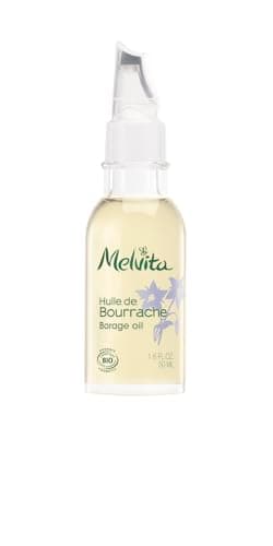 Melvita - Huile de Bourrache - 100% Naturelle, Riche en Oméga 3 et 6 - Soin Visage pour Peaux Sèches et Matures - Flacon Verre Recyclable avec Applicateur Précis - 50 ml