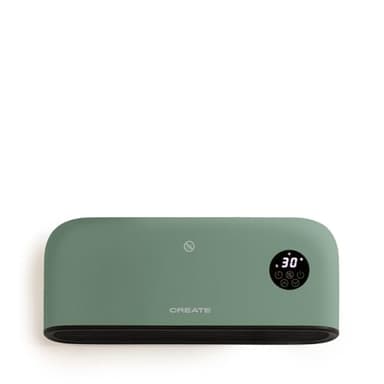 CREATE/WARM WALL PRO/Chauffage mural ou au sol avec WiFi vert sauge/Contrôle par application, jusqu'à 20m², interrupteur anti-basculement, 3 modes, écran LCD, 2000W