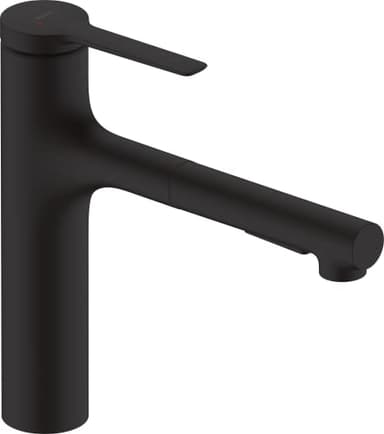 hansgrohe Zesis M33 - Mitigeur de cuisine avec douchette extractible, 2 jet, Robinet avec hauteur sous bec 160 mm, Robinetterie avec bec pivotant et extensible, Noir mat