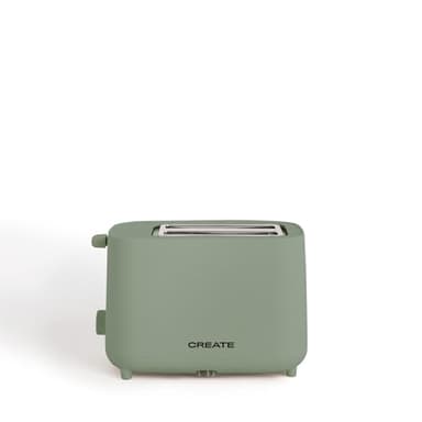 CREATE/TOAST STUDIO/Grille-pain Vert sauge / 6 niveaux de puissance, tiroir ramasse-miettes, thermostat, décongélation, réchauffage, système de sécurité, 750W