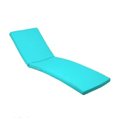 Déco Arts Coussin Bain de Soleil - Coussins Rectangulaires pour Chaise Longue - Coussin Déhoussable avec Traitement imperméable et Poignées de Transport - Certifié Oeko-TEX - 185x60x5 cm, Bleu