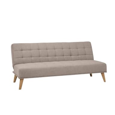 SHIITO Canapé lit Louis XIV avec Ouverture clic-clac | Où l'élégance et Le Confort se rencontrent | Design Capitoné, Couleur Vison, 189,5 x 88 x 89 cm