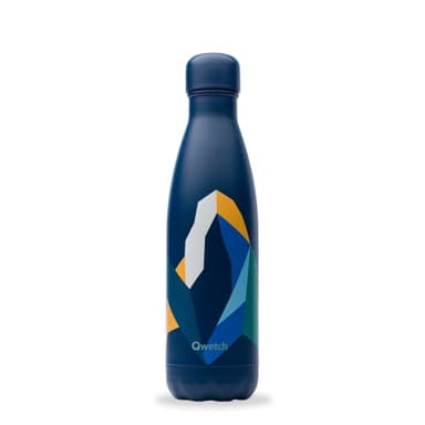 Qwetch - Bouteille Isotherme Altitude Bleu 500ml - Gourde Nomade Inox - 24h Froid et 12h Chaud - Etanche, Sans BPA & Réutilisable - Gourde isotherme pour Sport, Voyage, Bureau, Randonnée