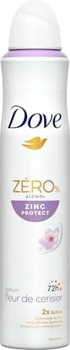 DOVE - Déodorant Femme Zinc Protect - Spray - 0% Alcool - Parfum Fleur de Cerisier - 72h de protection anti-odeurs - 200ml