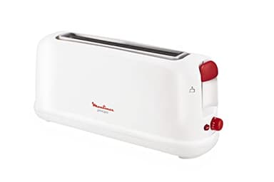 Moulinex Principio LS160111 Grille-pain à une fente longue de 25 cm, plateau ramasse-miettes avec 7 niveaux de torréfaction, mode décongélation et bouton arrêt, pour une grande variété de pain,
