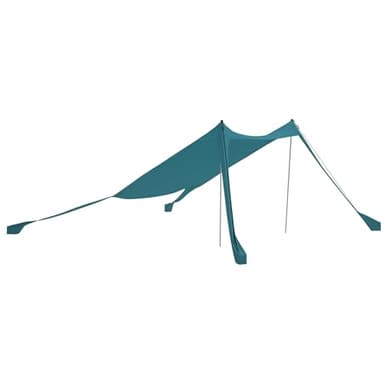 Outsunny Tente de Plage, abri Solaire de Camping, bâche Type tarp avec 2 poteaux, auvent d'ombrage extérieur - dim. 215L x 200l x 200H cm