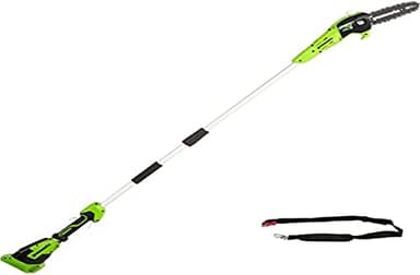 Greenworks G40PSF Élagueuse sur perche, Longueur des barres 8-Pouces (20 cm), Vitesse 8 m/s, 3,64 kg, Graisseur Automatique, Portée 2.58 m SANS Batterie 40V Ni Chargeur, Garantie 3 Ans