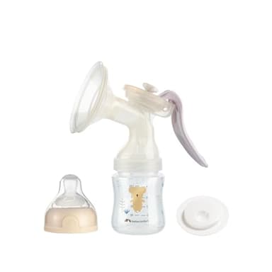 Bebeconfort Tire-Lait Manuel, Tire-Lait en Silicone, Kit Tire-lait manuel avec biberon 150ml, Sable