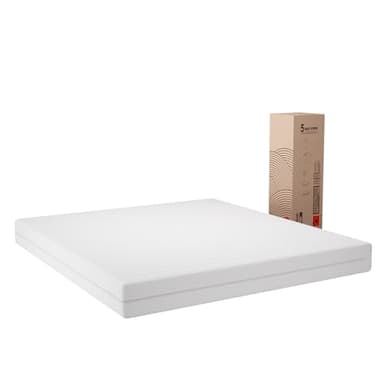 Novilla Matelas 160x200 cm, Hauteur de 18 cm, avec Housse Amovible, Matelas en Mousse à 7 Zones