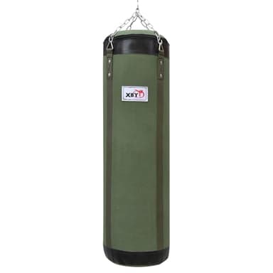 Sac de frappe lourd en toile, sac d'entraînement pour adultes, hommes, femmes, vêtements d'entraînement Mma, Muay Thai, kickboxing | Suspendu avec chaîne en métal robuste et fermeture éclair au