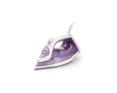 Philips Série 3000 Fer à Repasser Vapeur - 2000W, 30g/min - Effet Pressing 140g - Vapeur Verticale - Semelle SteamGlide Plus - Blanc/Violet (DST3010/30)
