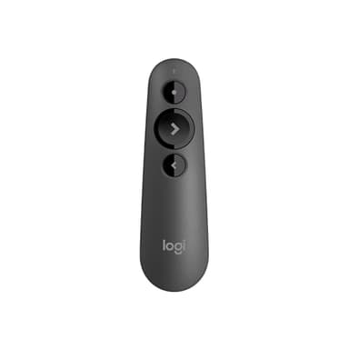 Logitech R500s de Classe 1 Bluetooth et USB Télécommande de présentation Laser/Télécommande de présentation - Compatibilité Universelle, portée de 20 m, Personnalisable - Gris foncé Noir