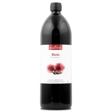 Ricin - Huile Végétale Vierge BIO - Flacon en verre - Première pression à froid - 1L