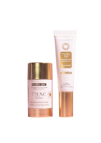 MUSC INTIME La Marque Officielle - Le Duo Musqué - Déodorant & Parfum Intime - Monoï Oriental - La Rayonnante - Empêche Les Mauvaises Odeurs & Nettoie En Douceur - 50g & 30ml
