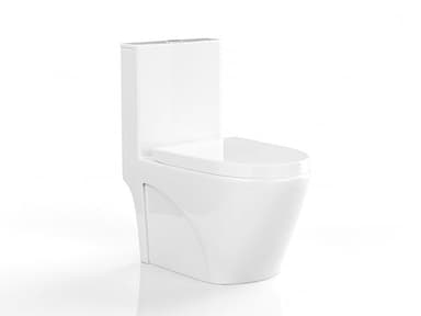 Vente-unique - WC à poser blanc brillant en céramique - Evacuation verticale - NAGILAM