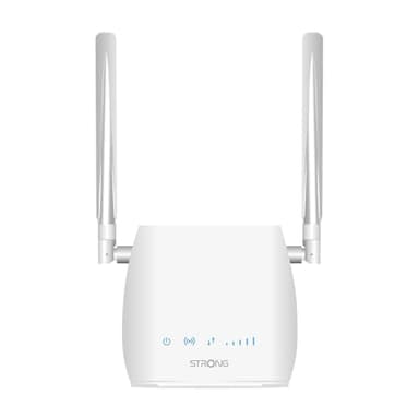 STRONG - Routeur WiFi 4G LTE 300M - Jusqu'à 150 Mbps 4G/300 Mbps WiFi - 1 Port RJ45 - Fonctionne avec Tous Types de SIM - Partage de Réseau Mobile - Antennes Détachables - Facile à Installer - Blanc