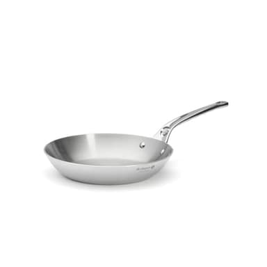 De Buyer - Poêle à frire ronde en inox 5 couches AFFINITY - 24 cm - Fabriquée en France, Sans PFAS, Montée Rapide en Température, Inox 18/10, Tous Feux + Four, Finition Poli Brillant
