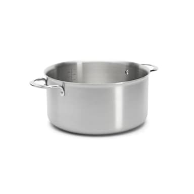 De Buyer - Faitout sans couvercle en inox 3 couches ALCHIMY - 28 cm - Fabriqué en France, Sans PFAS, Maîtrise de la Cuisson, Inox 18/10, Tous Feux + Four, Finition Poli Brossé