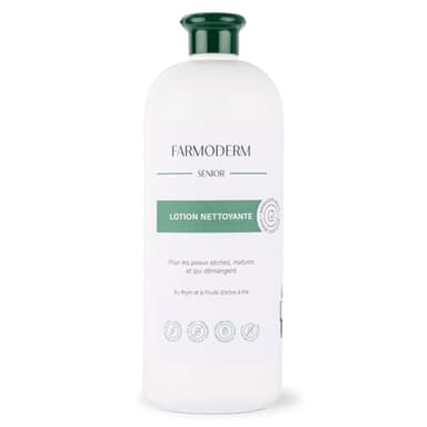 Farmoderm Gel Douche Antibactérien au Thym & l'huile de Théier (1L) - Nettoyant corporel quotidien pH neutre pour personnes âgées, incontinentes, handicapées - Peaux sensibles, sèches et qui démangent