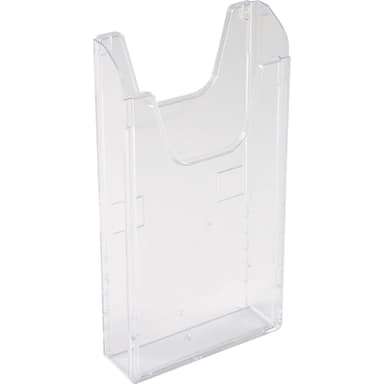 Exacompta - Réf. 65158D - 1 distributeur de prospectus - Format A4 vertical - 1 compartiment profondeur de 26 mm - A fixer au mur (accroches fournies) - Dimensions : 3,8 x 23,9 x 30 cm - Transparent