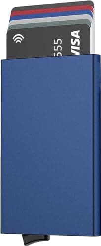 Stock Líder - Cartes en aluminium, porte-cartes métallique RFID 5 couleurs, porte-cartes de crédit, portefeuille aluminium, cadeaux originaux pour homme, portefeuille porte-cartes en aluminium, bleu,