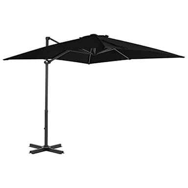 BaraSh Parasol déporté et mât en aluminium Noir 250x250 cm,Parasol De Jardin Exterieur,Protection,Parasol,