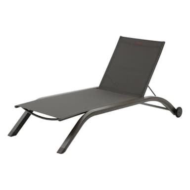 Hespéride - Transat Inclinable Jimani Mocha et Praline 2 Roues - Anti-Rouille et Texaline - 4 Positions - Mobilier Détente pour Jardin, Terrasse, Balcon