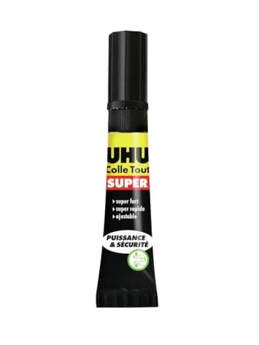 UHU Colle tout super - Colle instantanée gel super puissante, super rapide et super résistante, sans solvants, transparente, tube 7g