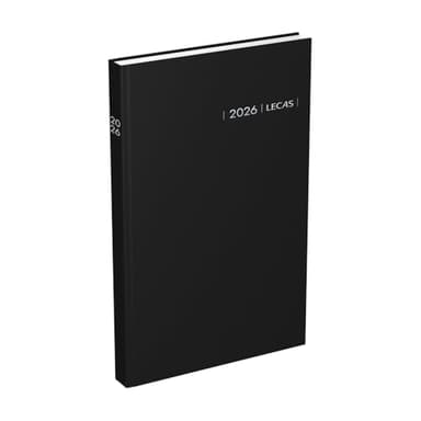 Agenda LECAS Civil Carré Travers Année 2026 Journalier Format 14x22 cm Couverture Rigide Noire