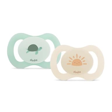 DODIE, Sucettes Anatomiques spécial naissance,Tetine pour bébé, 0-2 mois,Nourisson, Vert, Tortue, Lot de 2