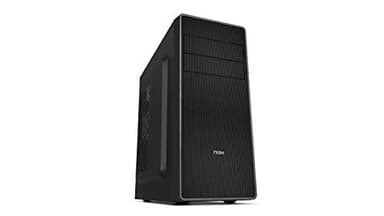 NOX Coolbay RX - NXCBAYRX - Boîtier d'ordinateur ATX et micro ATX, USB 3.0, finition en maille métallique avant, espace pour jusqu'à 3 ventilateurs, 4 disques durs et graphiques jusqu'à 370 mm, noire