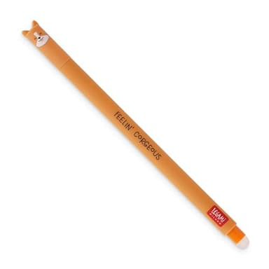 Legami - Stylo gel effaçable, avec bille sur l'extrémité pour effacer l'encre sans abimer la feuille, encre noire thermosensible, pointe Ø 0,7 mm, thème panda