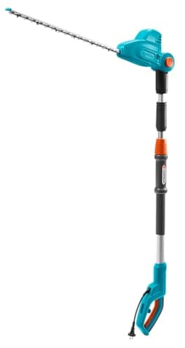 Taille-haies sur perche THS 500/48 sans batterie de Gardena : taille-haies 500 W, 3,5 m de portée, tête inclinable et manche télescopique, lame de 48 cm, butée de protection (8883-20)